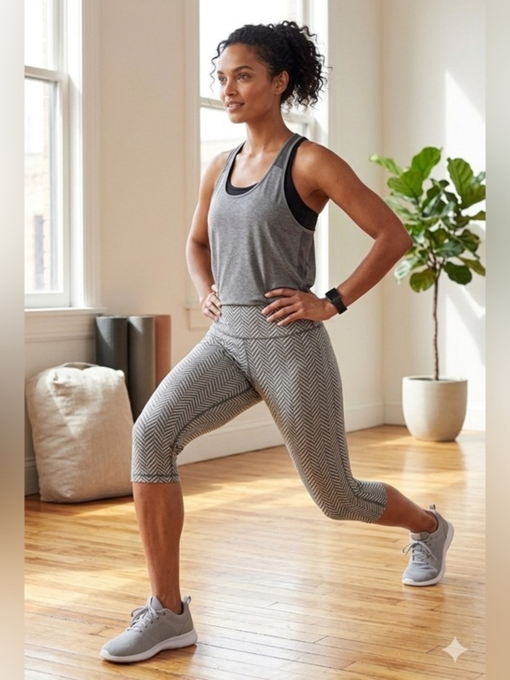 Lululemon Wunder Under Crop Women’s 6 22” High Rise Grey Leggings S Capri